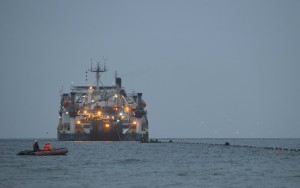 Western Link marine cable landing at Ardneil Bay.Picture by Chris James